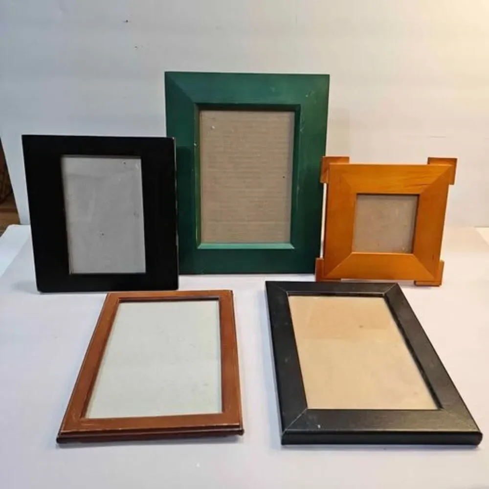 Set of 5 Assorted Wooden Picture Frames